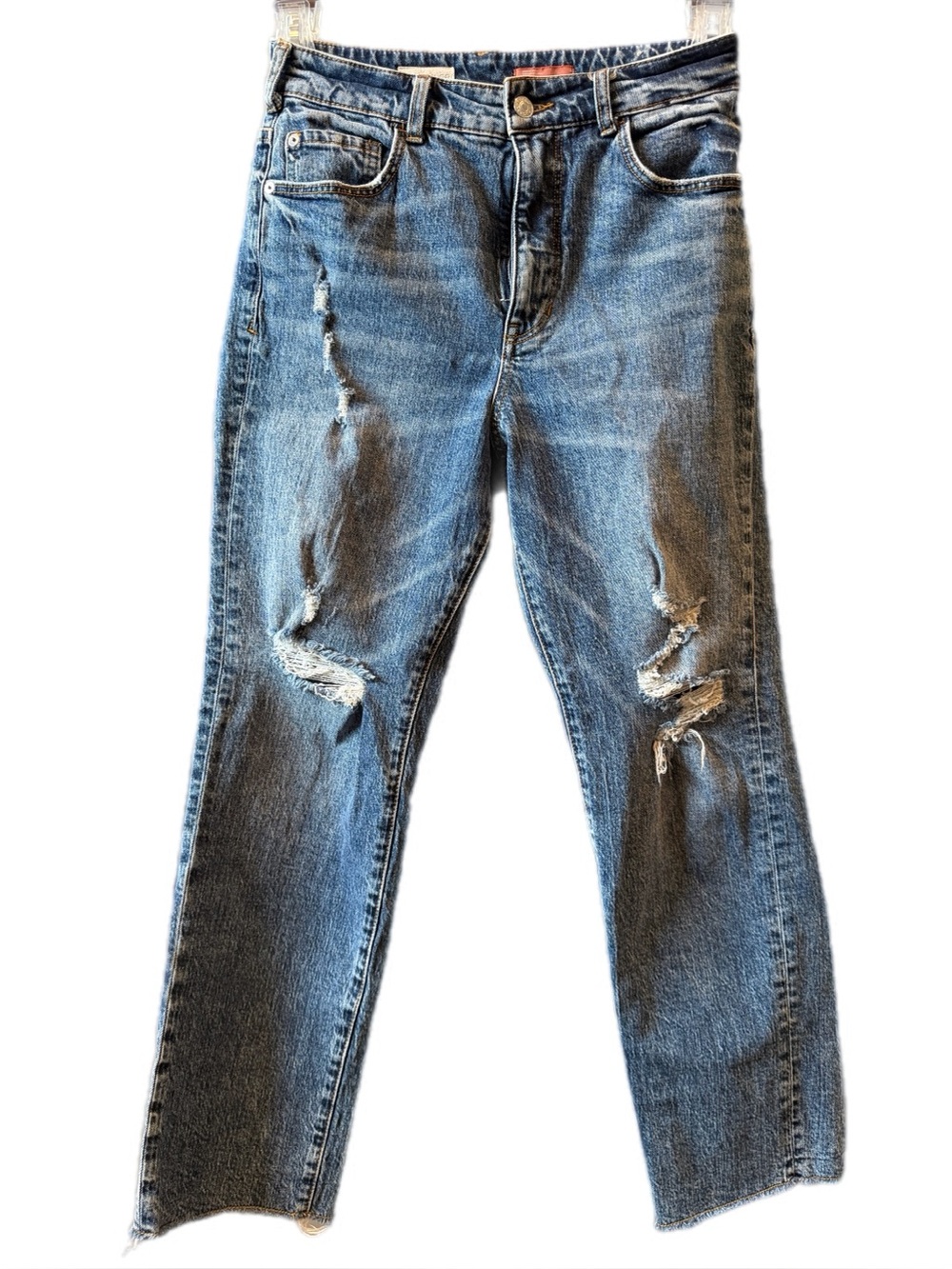 Pilcro Vintage Straight Distressed Blue High-Rise jeans size 29 like new - Picture 2 of 15